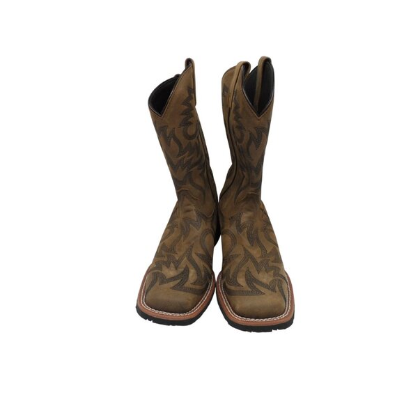 Laredo Men's 10" Cowboy Square Toe Leather Western Boots Tan/Brown Size 9D - Picture 2 of 8